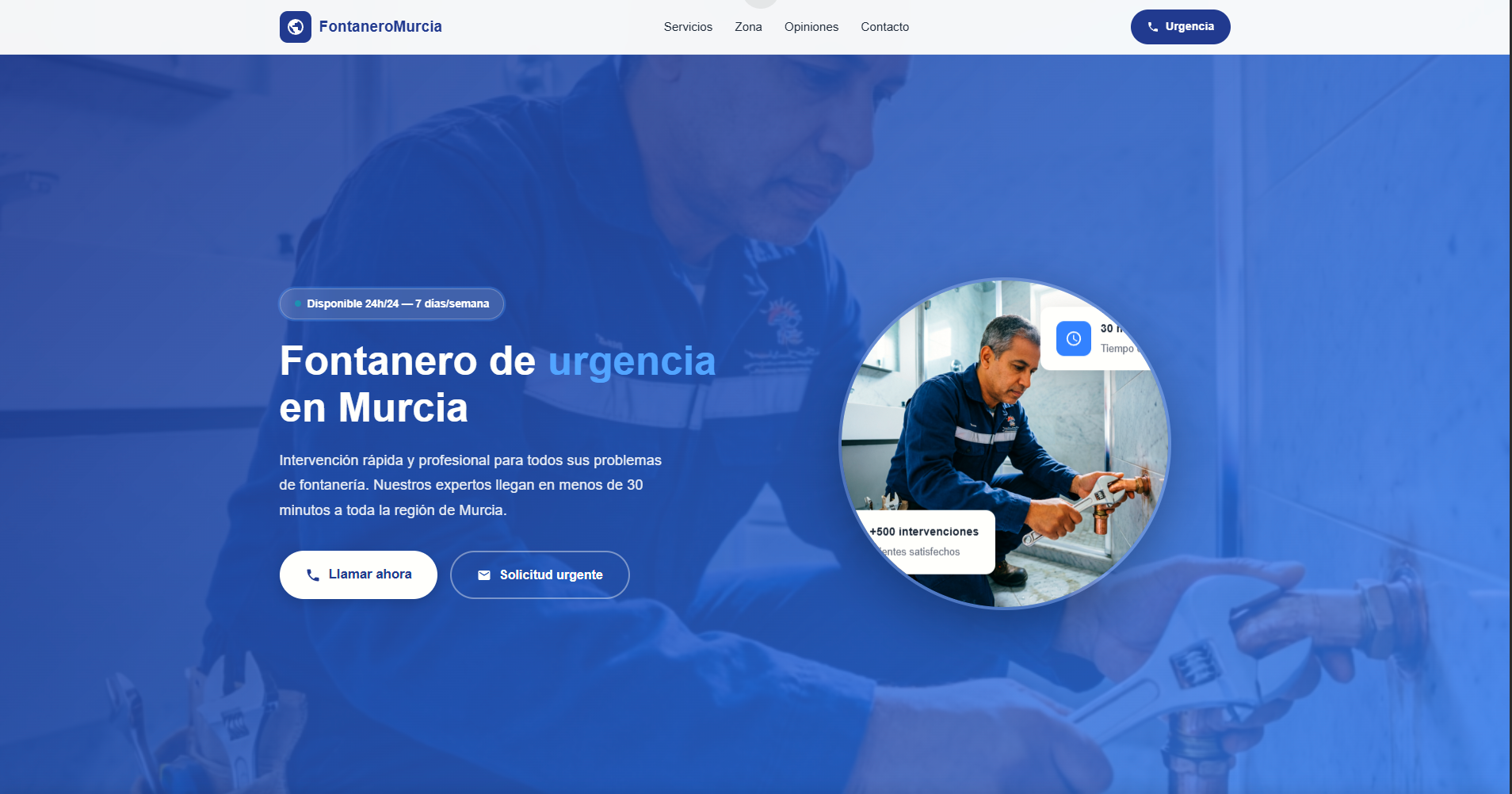 Web fontanero urgencias Murcia
